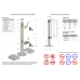 КНZ49.70  Кронштейн напольный регулируемый (высота стойки 700мм).  Крепление за заднюю панель радиатора