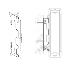 КС320 Кронштейн настенный для стальных панельных радиаторов Royal Thermo высотой 500 мм